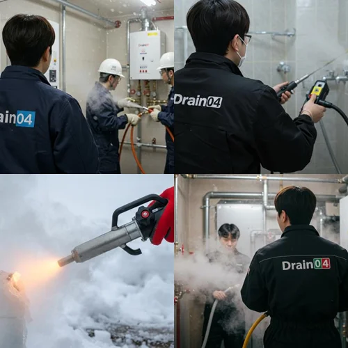 시흥 하수구 해빙 얼었을때 녹여서 하수구 뻥 뚫어