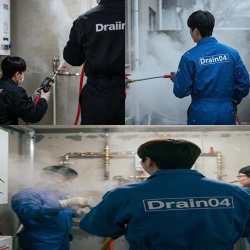 시흥 하수구 해빙 얼었을때 녹여서 하수구 뻥 뚫어