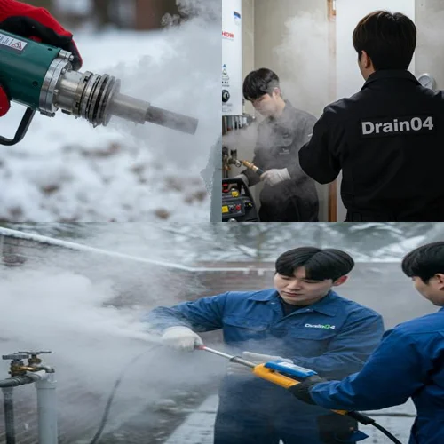 시흥 하수구 해빙 얼었을때 녹여서 하수구 뻥 뚫어