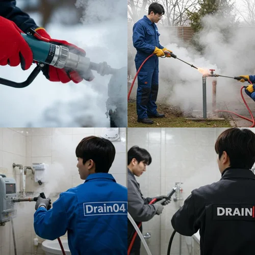 신천동 언 수도 녹임 해빙 업체 녹여서 운까지 뻥 뚫어