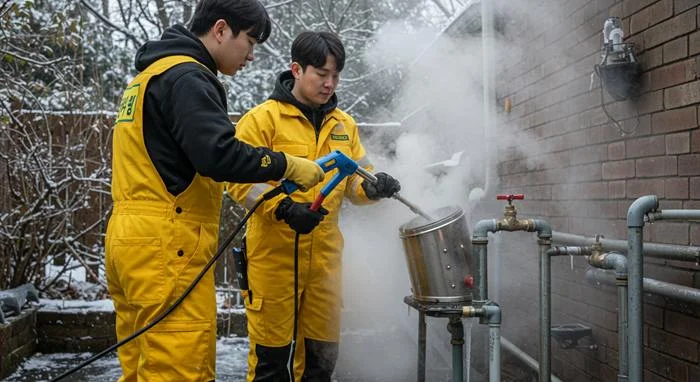 미산동 수도관 동파 하수구 녹여서 시원한 통수 약속