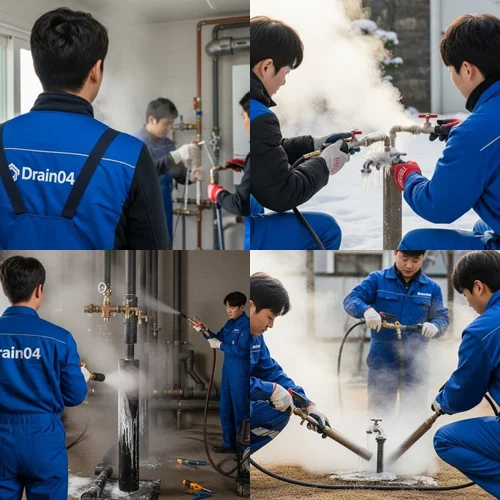산현동 수도관 동파 하수구 꽁꽁 언 배관 전문 해빙