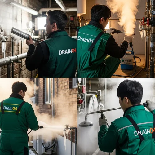 미산동 수도 동파 녹임 해빙 꽁꽁 언 하수도 시원하게