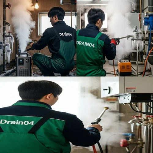 미산동 수도 동파 녹임 해빙 꽁꽁 언 하수도 시원하게