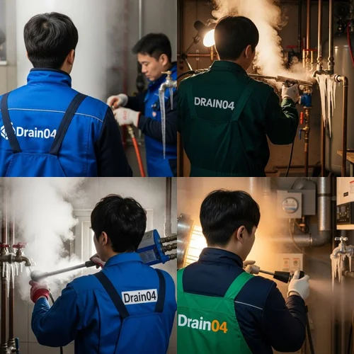 거모동 언 수도 녹임 해빙 업체 하수구 막힘까지 시원하게