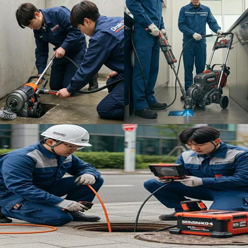 시흥 물왕동 하수구 뚫음 꽉 막힌 하수도... 흙탕물 범벅