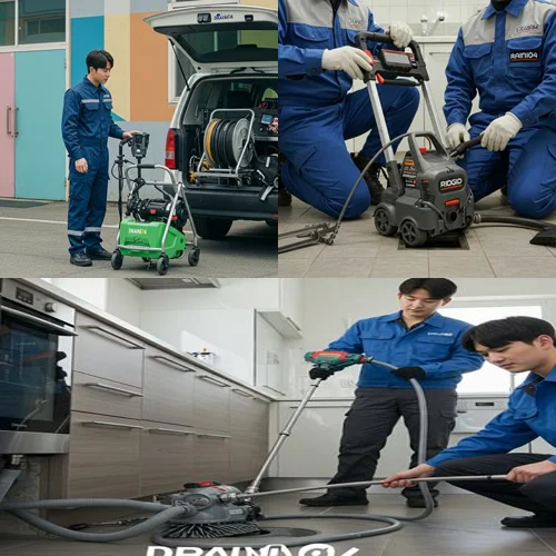 시흥 물왕동 하수구 뚫음 꽉 막힌 하수도... 흙탕물 범벅