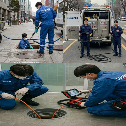 시흥 하수구 배수구 막힘 정왕동 공단... 야간 작업