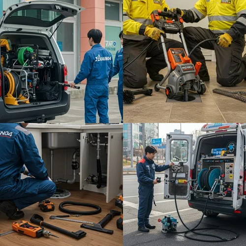 은행동 하수구 뚫음 하수도, 은계지구 상가 기름때 제거 완료!