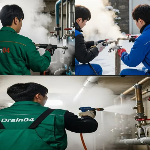 하상동 수도 동파 녹임 해빙 겨울철 하수구 걱정 끝