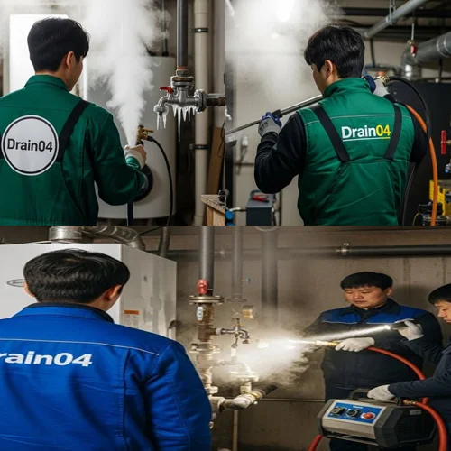 장현동 수도관 동파 하수구 꽁꽁 언 배관 완벽하게 녹여