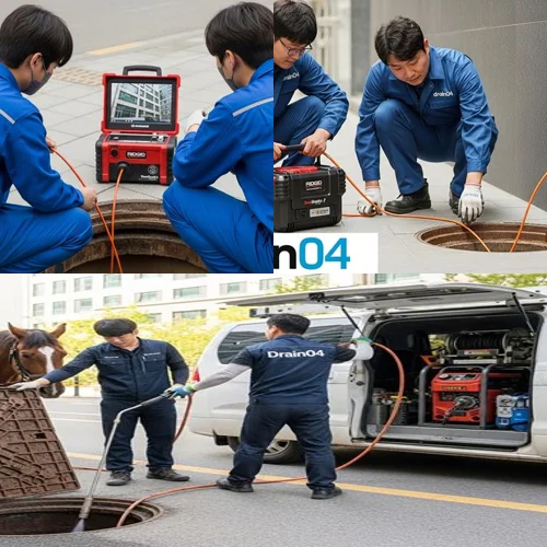죽율동 하수구 고압세척 아파트 횡주관