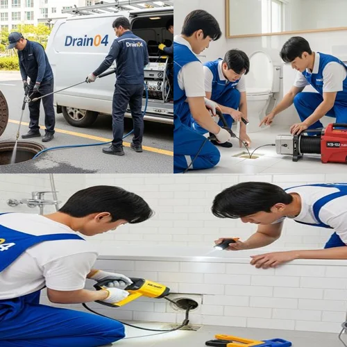 정왕동 하수구 고압세척 기름 슬러지