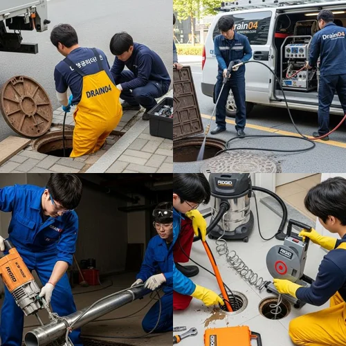 거모동 변기막힘 관통기 작업