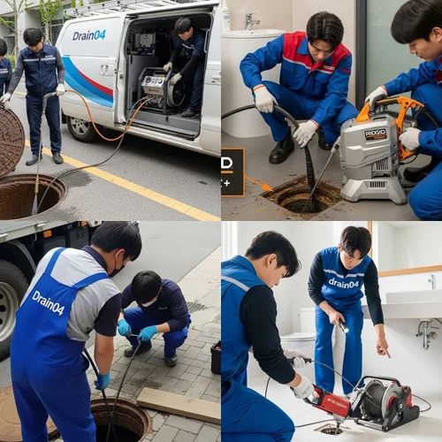 거모동 변기막힘 관통기 작업