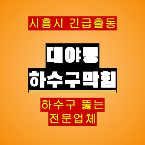 대야동 하수구막힘 5158