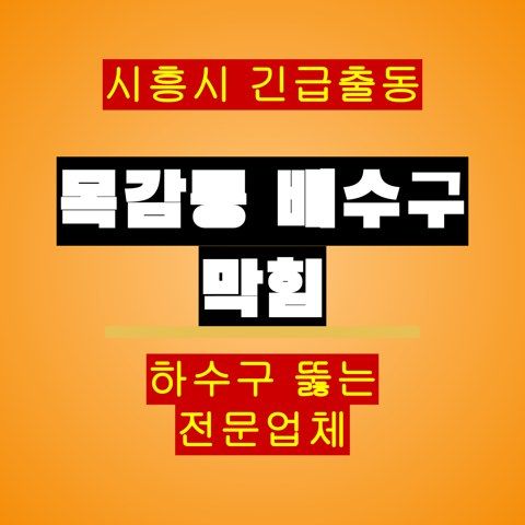 목감동 배수구 막힘 5452