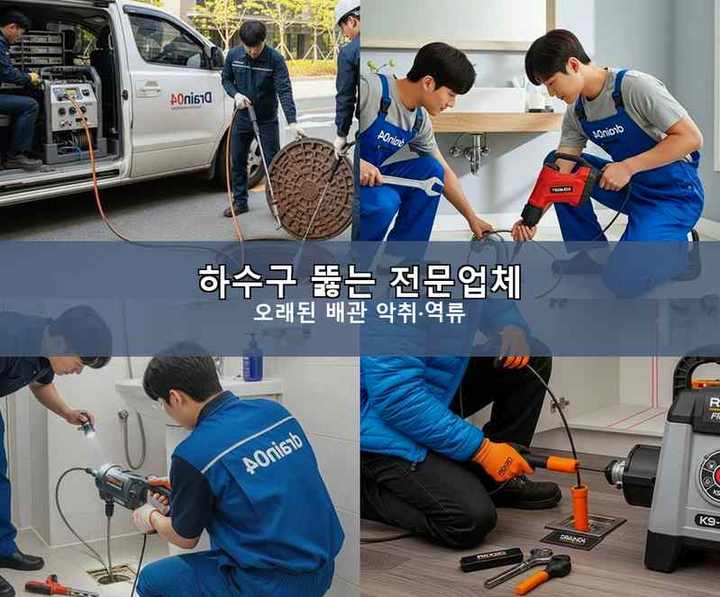 목감동 하수구막힘 기름·슬러지 제거 작업